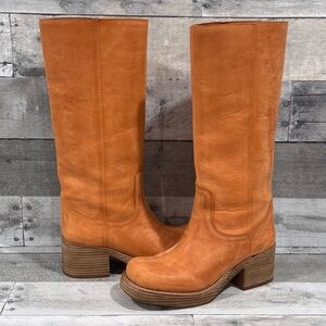 Jeffrey Campbell Reflect Platform Boot - Orange Distressed - Sz - 7 .US